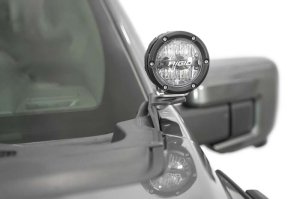 Ford F150 Ditch Light Brackets - Driver/Passenger Side - Addictive Desert Designs - 2-Stage Hammer Black Powder Coat - Black - `21-`27 Ford F150 Ditch Light Brackets - Driver/Passenger Side - Addictive Desert Designs - 2-Stage Hammer Black Powder Coat - Black - `21-`27